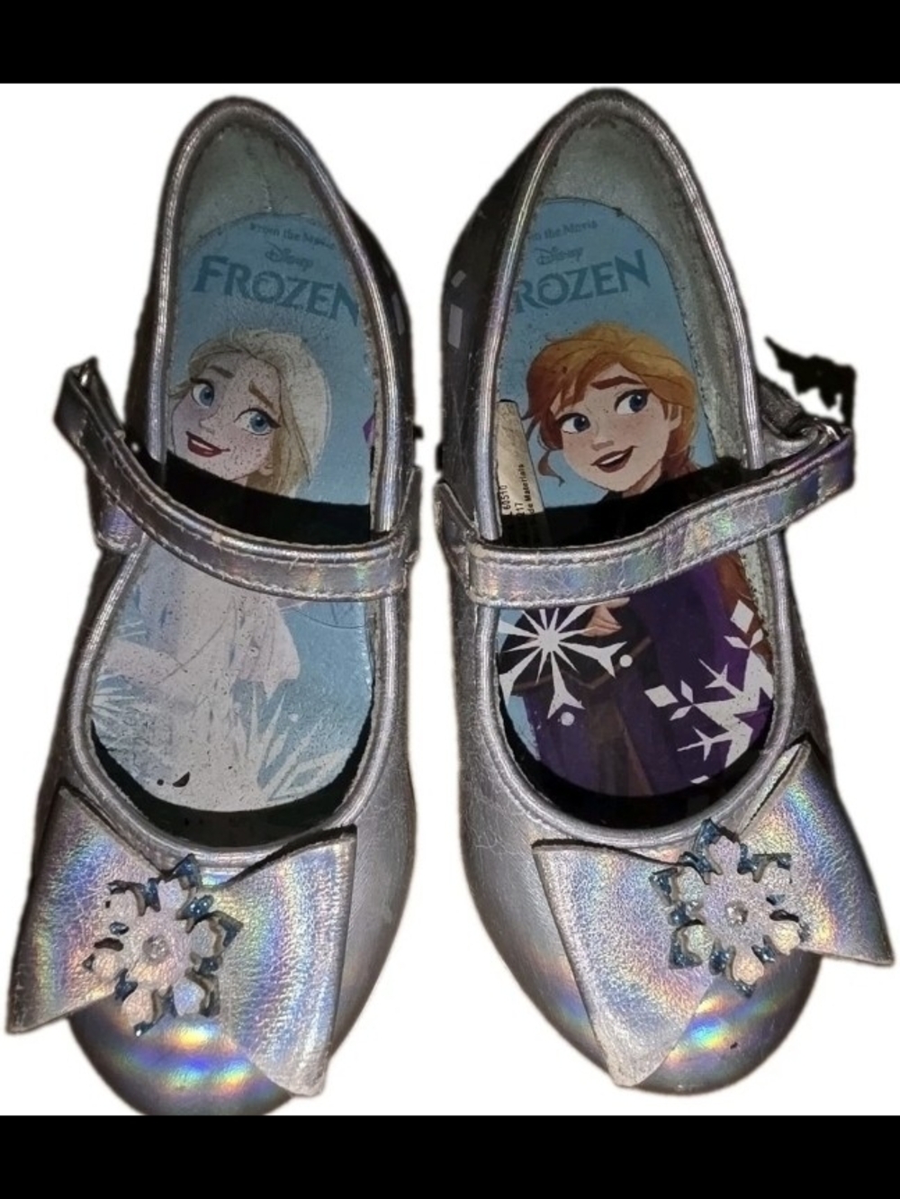 DISNEY FROZEN Toddler Silver Princess Dress Shoes/Heels Dress Up Fancy Size 7
